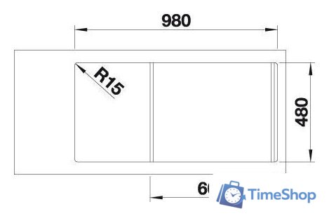 Кухонная мойка Blanco Faron XL 6 S 524783 (антрацит) - Изображение №4 — Интернет-магазин Time-Shop