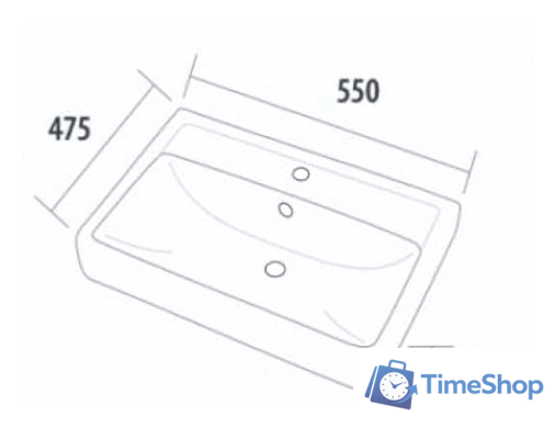 Умывальник Dreja Дрея Q55 55x47.5 [195476] - Изображение №2 — Интернет-магазин Time-Shop