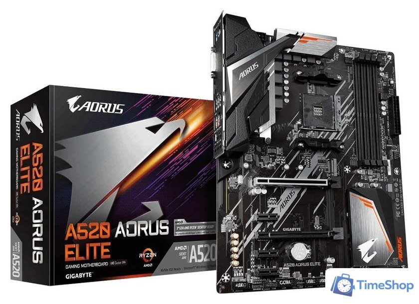 Материнская плата Gigabyte A520 Aorus Elite (rev. 1.0) - Изображение №6 — Интернет-магазин Time-Shop