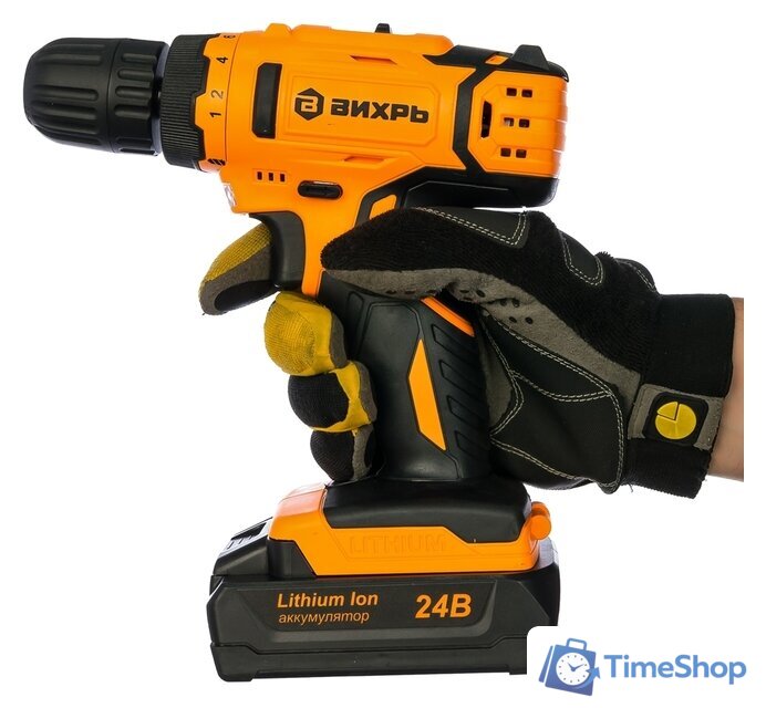 Дрель-шуруповерт Вихрь ДА-24Л-2К (с 2-мя АКБ, кейс) - Изображение №5 — Интернет-магазин Time-Shop