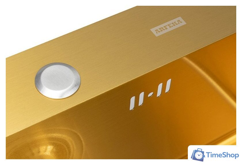 Кухонная мойка ARFEKA ECO AR 450*450 GOLD PVD NANO - Изображение №3 — Интернет-магазин Time-Shop