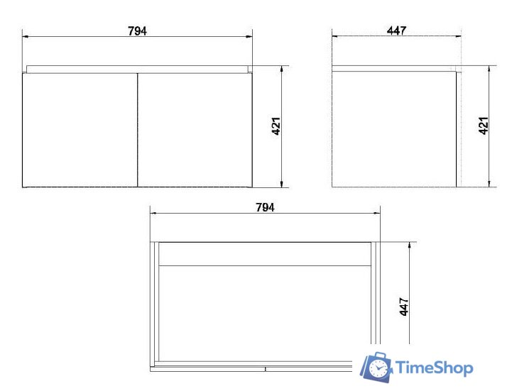  Cersanit Тумба под умывальник Colour 80 SP-SZ-COL-CM/COL/80 - Изображение №3 — Интернет-магазин Time-Shop