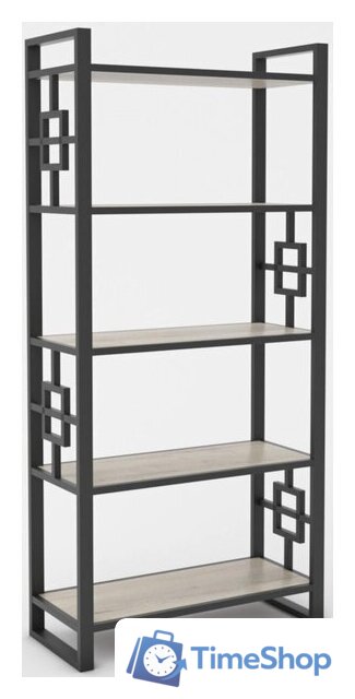 Стеллаж Hype Mebel Квадро 80x170 (черный/дуб галифакс натуральный) - Изображение №1 — Интернет-магазин Time-Shop