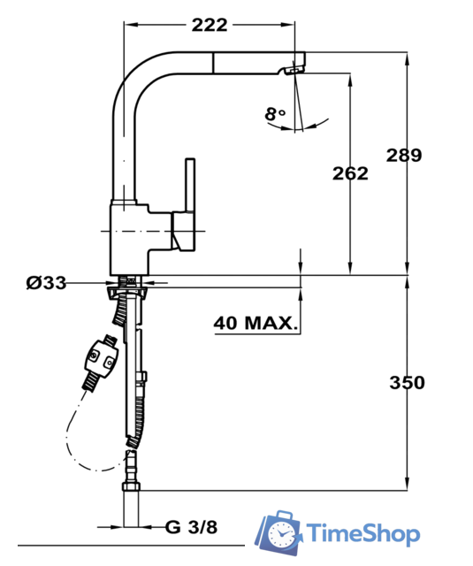 Смеситель TEKA ARK 938 TG (оникс) [23938120Q] - Изображение №2 — Интернет-магазин Time-Shop