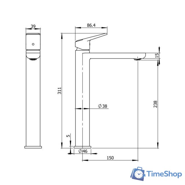 Смеситель Wellsee ICON! for life 182309000, отдельностоящий (розовое золото) - Изображение №10 — Интернет-магазин Time-Shop