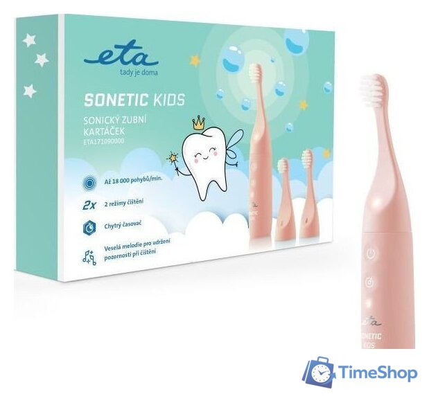 Электрическая зубная щетка ETA Sonetic Kids II pink ETA171090000 - Изображение №3 — Интернет-магазин Time-Shop