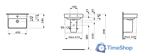 Умывальник Laufen PRO S 815961 45x34 - Изображение №4 — Интернет-магазин Time-Shop