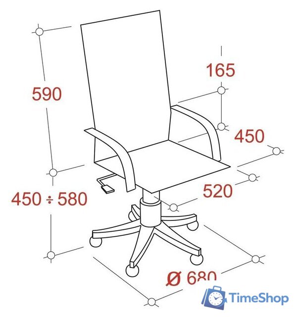 Офисное кресло Бюрократ DOMINUS-BR (коричневый) - Изображение №5 — Интернет-магазин Time-Shop