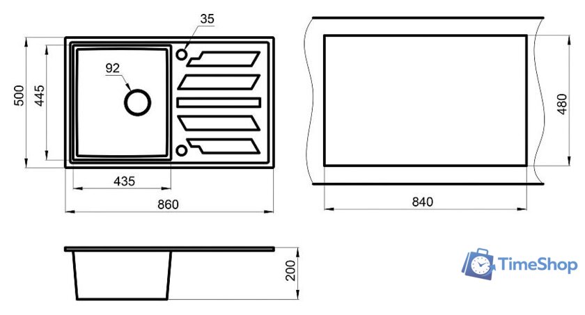 Кухонная мойка Granula GR-8601 (черный) - Изображение №3 — Интернет-магазин Time-Shop