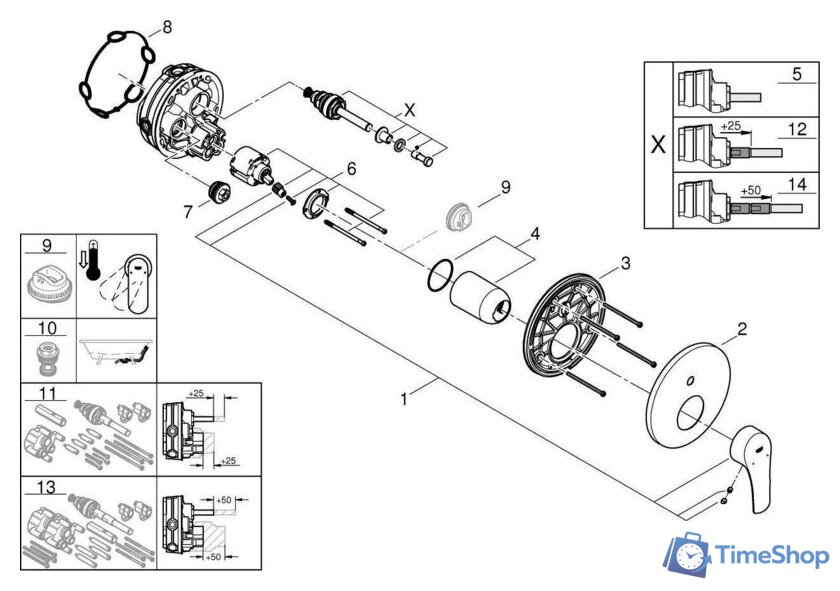 Смеситель Grohe Eurosmart 24043003 - Изображение №9 — Интернет-магазин Time-Shop