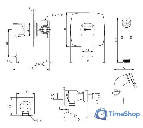 Гигиенический душ Lemark Ursus LM7219BL - Изображение №2 — Интернет-магазин Time-Shop