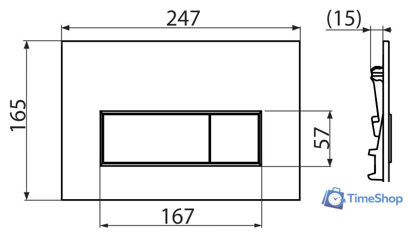 Панель смыва Alcaplast M578 (черный матовый) - Изображение №2 — Интернет-магазин Time-Shop