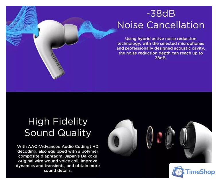 Наушники Edifier TWS300 NB - Изображение №5 — Интернет-магазин Time-Shop