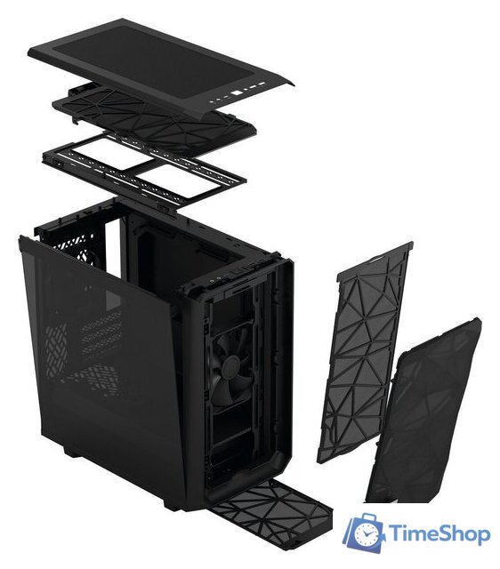 Корпус Fractal Design Meshify 2 Mini Black TG dark tint FD-C-MES2M-01 - Изображение №3 — Интернет-магазин Time-Shop