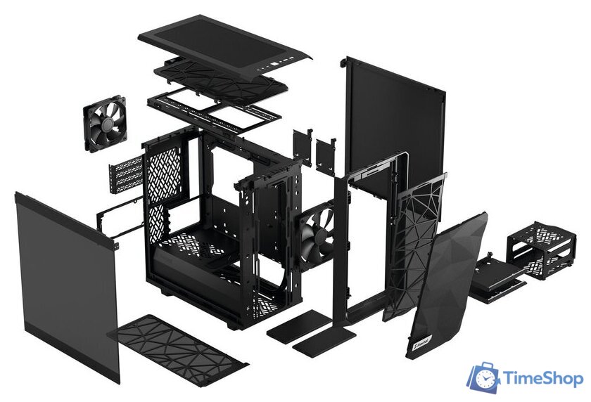 Корпус Fractal Design Meshify 2 Mini Black TG dark tint FD-C-MES2M-01 - Изображение №2 — Интернет-магазин Time-Shop