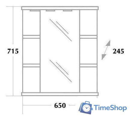  Onika Шкаф с зеркалом Глория 65.02 левый (белый) [206506] - Изображение №2 — Интернет-магазин Time-Shop