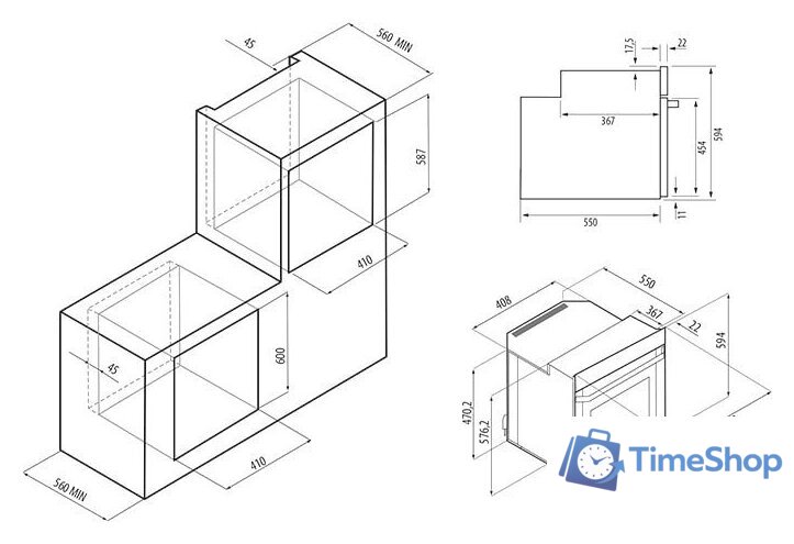 Газовый духовой шкаф Krona Stretto 45 BL - Изображение №3 — Интернет-магазин Time-Shop