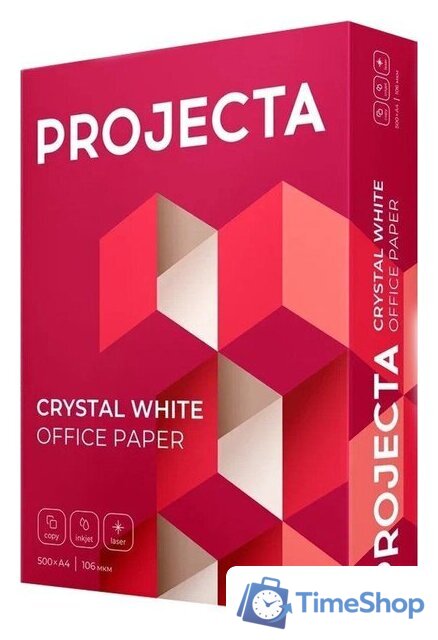Офисная бумага Projecta A4, 80 г/м2, 500 л, класс A - Изображение №1 — Интернет-магазин Time-Shop