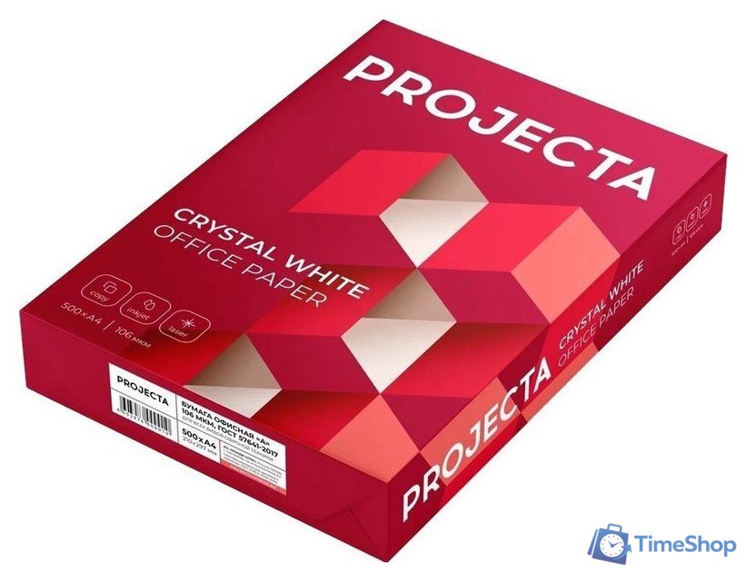 Офисная бумага Projecta A4, 80 г/м2, 500 л, класс A - Изображение №2 — Интернет-магазин Time-Shop