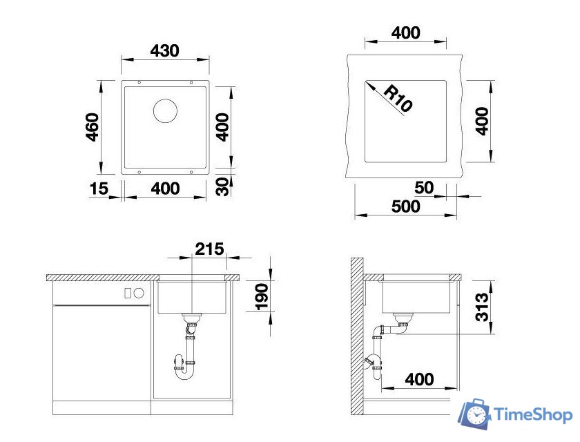 Кухонная мойка ZorG Subline 40 (белый камень) - Изображение №2 — Интернет-магазин Time-Shop