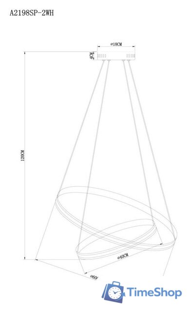 Подвесная люстра Arte Lamp Meridiana A2198SP-2WH - Изображение №5 — Интернет-магазин Time-Shop