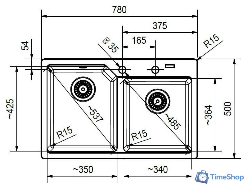 Кухонная мойка Franke Urban UBG 620-78 (сахара) - Изображение №2 — Интернет-магазин Time-Shop