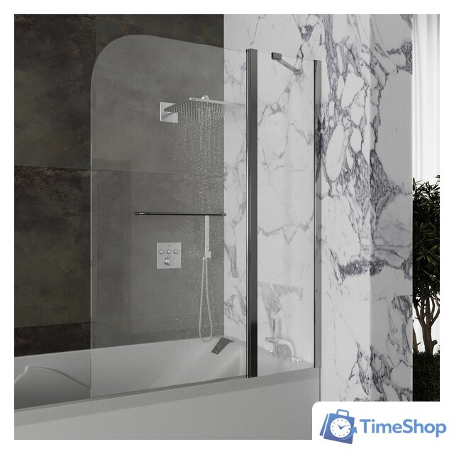 Стеклянная шторка для ванны Roxen Brimen 52010-120 120х140 - Изображение №1 — Интернет-магазин Time-Shop