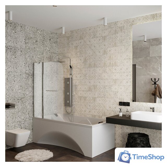 Стеклянная шторка для ванны Roxen Brimen 52010-120 120х140 - Изображение №2 — Интернет-магазин Time-Shop