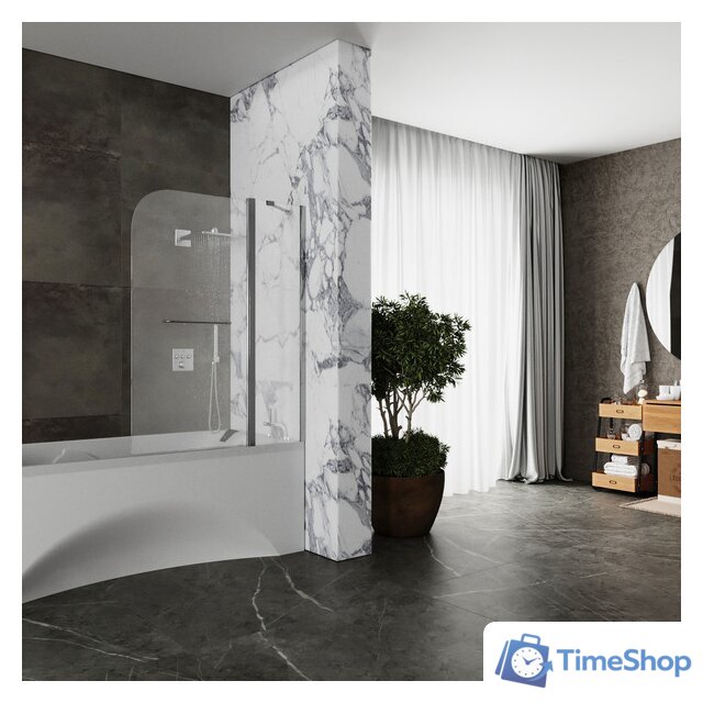 Стеклянная шторка для ванны Roxen Brimen 52010-120 120х140 - Изображение №4 — Интернет-магазин Time-Shop