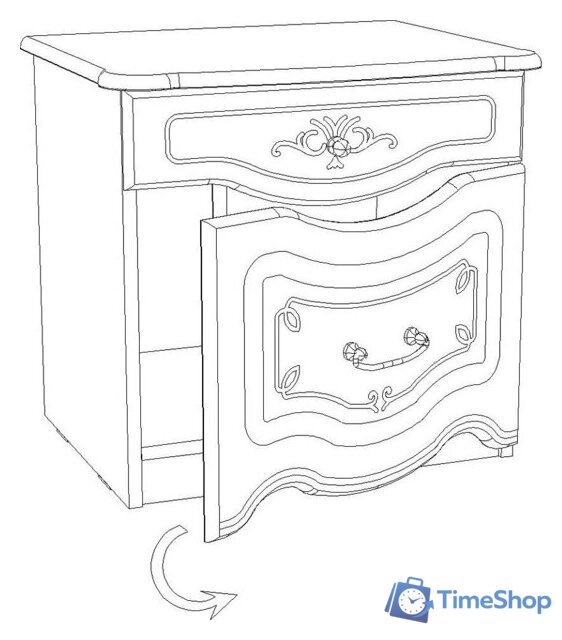 Тумба ФорестДекоГрупп Луиза правая (слоновая кость) - Изображение №2 — Интернет-магазин Time-Shop