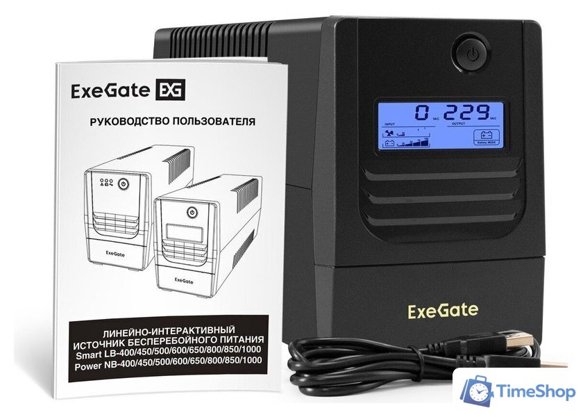 Источник бесперебойного питания ExeGate Smart LB-650.LCD.AVR.2SH.USB - Изображение №2 — Интернет-магазин Time-Shop