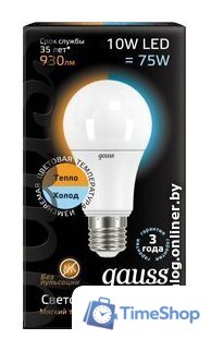 Светодиодная лампочка Gauss E27 10 Вт 2700 K [102502110-T] - Изображение №3 — Интернет-магазин Time-Shop