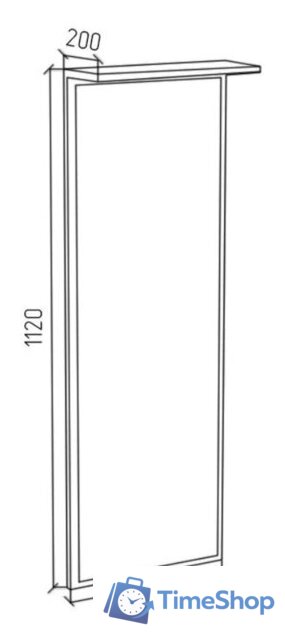 Зеркало МДК ПРЗ 400x1120x200 (дуб млечный) - Изображение №2 — Интернет-магазин Time-Shop