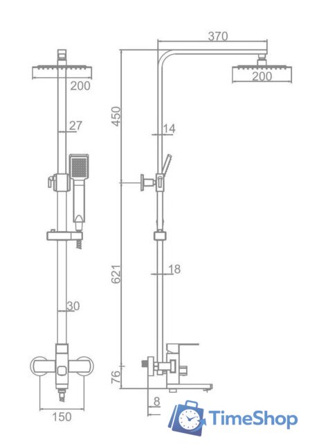 Душевая система  Ledeme L72433B - Изображение №8 — Интернет-магазин Time-Shop