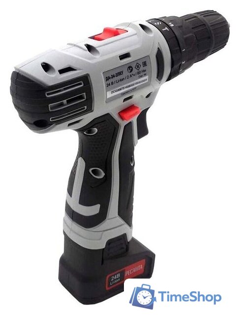 Ударная дрель-шуруповерт Ресанта ДА-24-2ЛК-У (с 2-мя АКБ, кейс) - Изображение №2 — Интернет-магазин Time-Shop