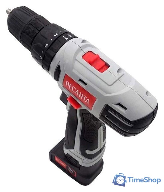 Ударная дрель-шуруповерт Ресанта ДА-24-2ЛК-У (с 2-мя АКБ, кейс) - Изображение №3 — Интернет-магазин Time-Shop