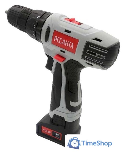 Ударная дрель-шуруповерт Ресанта ДА-24-2ЛК-У (с 2-мя АКБ, кейс) - Изображение №1 — Интернет-магазин Time-Shop