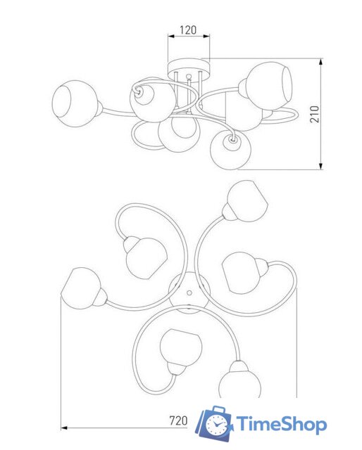 Припотолочная люстра Евросвет Tulia 30136/6 (хром) - Изображение №2 — Интернет-магазин Time-Shop