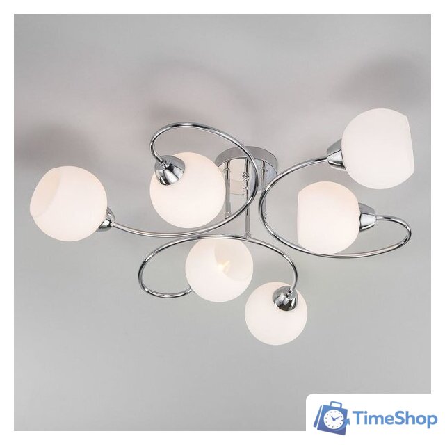 Припотолочная люстра Евросвет Tulia 30136/6 (хром) - Изображение №1 — Интернет-магазин Time-Shop