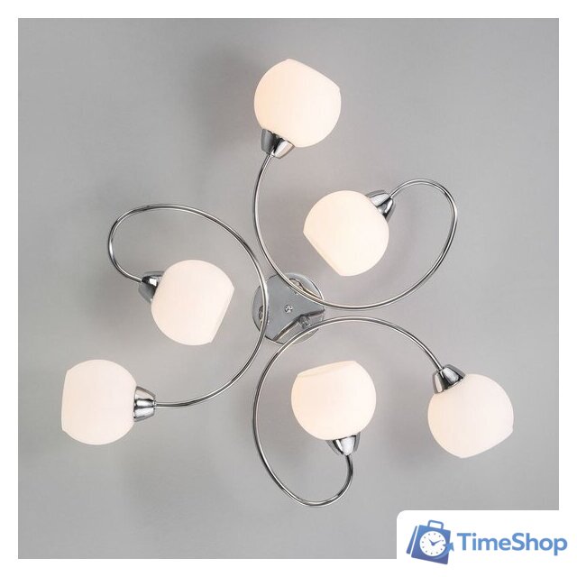 Припотолочная люстра Евросвет Tulia 30136/6 (хром) - Изображение №3 — Интернет-магазин Time-Shop