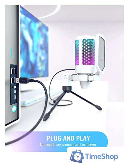 Проводной микрофон FIFINE A6V (белый) - Изображение №5 — Интернет-магазин Time-Shop