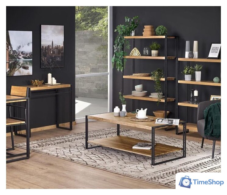 Стеллаж Halmar Bolivar Reg-1 (дуб золотой/черный) - Изображение №9 — Интернет-магазин Time-Shop