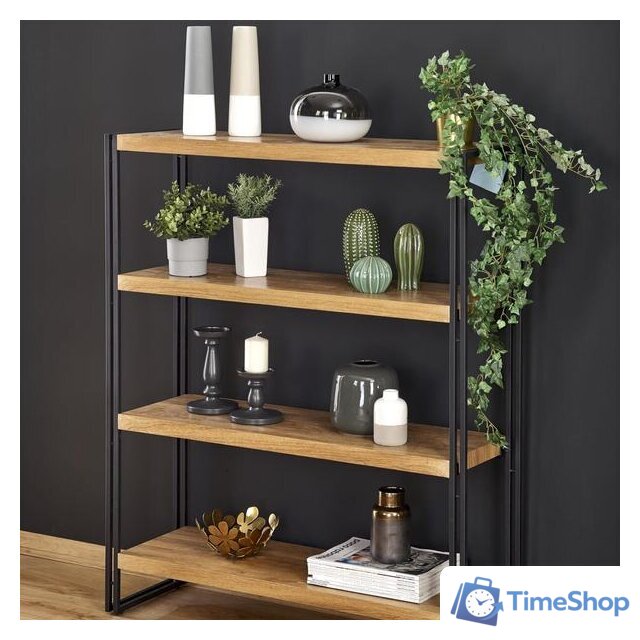 Стеллаж Halmar Bolivar Reg-1 (дуб золотой/черный) - Изображение №8 — Интернет-магазин Time-Shop