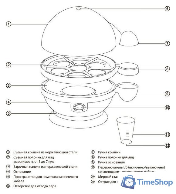Яйцеварка Sencor SEG 720BS - Изображение №5 — Интернет-магазин Time-Shop