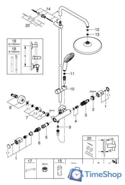 Душевая система  Grohe Vitalio Start 266772431 - Изображение №5 — Интернет-магазин Time-Shop