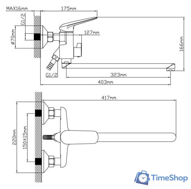 Смеситель AV Engineering AVPOS7-A175-122 - Изображение №2 — Интернет-магазин Time-Shop