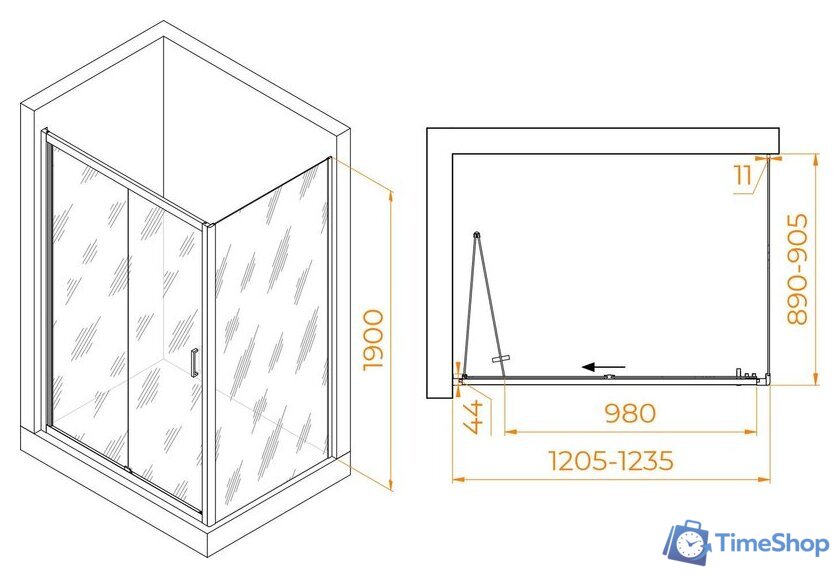 Душевой уголок RGW PA-142B (PA-21B + Z-050-5B) 060814290-14 - Изображение №8 — Интернет-магазин Time-Shop