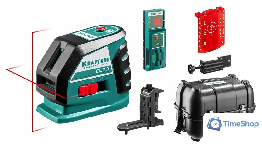 Лазерный нивелир KRAFTOOL CL-70-4 34660-4 (с держателем и детектором, кейс) - Изображение №1 — Интернет-магазин Time-Shop