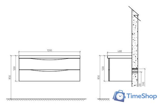 BelBagno Тумба под умывальник Etna-1000-2C-SO-RN-P (rovere nature) - Изображение №3 — Интернет-магазин Time-Shop