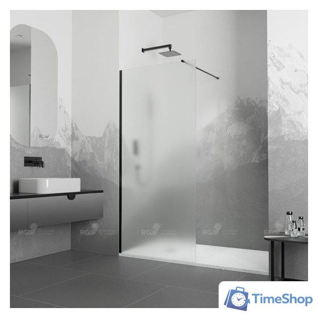 Душевая стенка RGW WA-010B 351001008-24 80 (черный/матовое-сатинат стекло) - Изображение №1 — Интернет-магазин Time-Shop